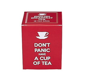 Don't Panic Have a Cup of Tea- 10 English Breakfast Tea Bags - Gift Box