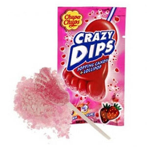 Chupa Chups Crazy Dips Popping Candy & Lollipop Strawberry Flavour 14g