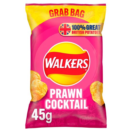 Walkers Prawn Cocktail 45g GRAB BAG (BIGGER) 3/5/25